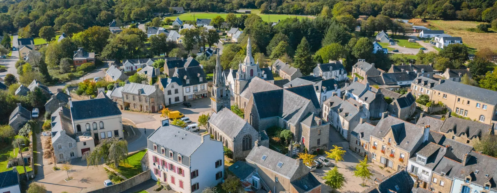 Vue aérienne de Quistinic